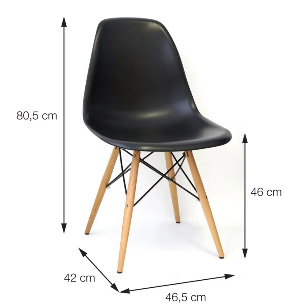 Imagem 5 de 5 do produto Kit 2 Cadeiras Sala Escritório Eiffel - Preto