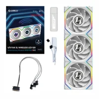 Kit 3 Fans 120mm Lian Li Uni Fan Sl Wireless Lcd 120 Reverse Blade, ARGB, C/ Controladora, White - 12rsllcd1w3w 2