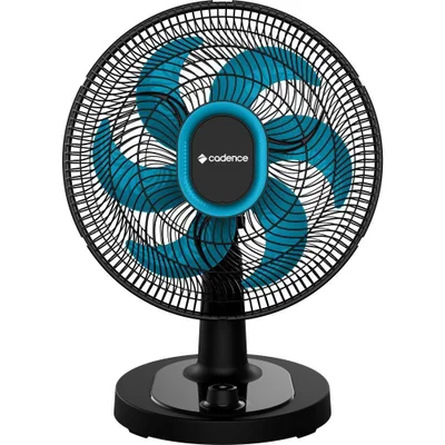 Ventilador De Mesa Cadence Refresh Turbo Pro 6 Pás Preto E Azul vtr420 220v
