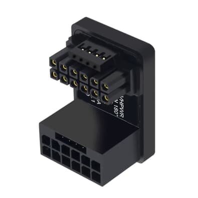 Adaptador Energia PCie 5.0 12vhpwr 16 Pinos Ângulo 180 Graus Para Placa De Video Gpu Vga 600w Modelo: Positivo