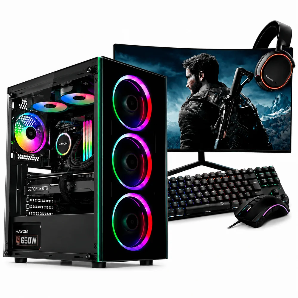 PC Gamer Completo Ryzen 5 5500, Rx 6600, 16gb Ddr4, SSD 480GB, 600w 80 Plus, PCrx007-e