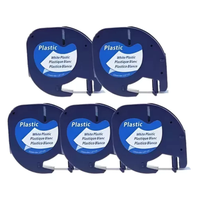 Fitas De Etiquetagem Dymo Letratag 91201 Brancas X 5 Unidades De Cor De Fundo Branco/letras Pretas