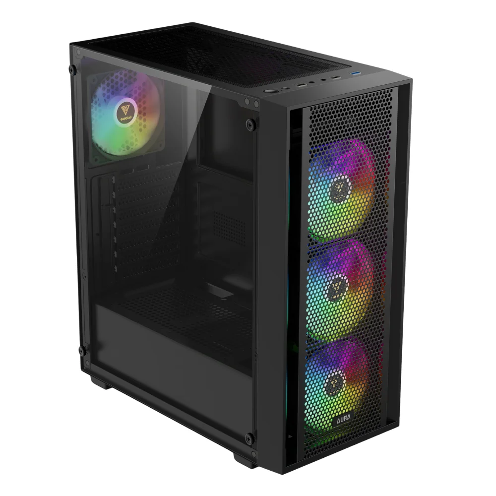 Imagem 2 de 5 do produto Gabinete Gamer Mid Tower 4 Fan ARGB Gamdias Aura Gc2 Elite ARGB Preto