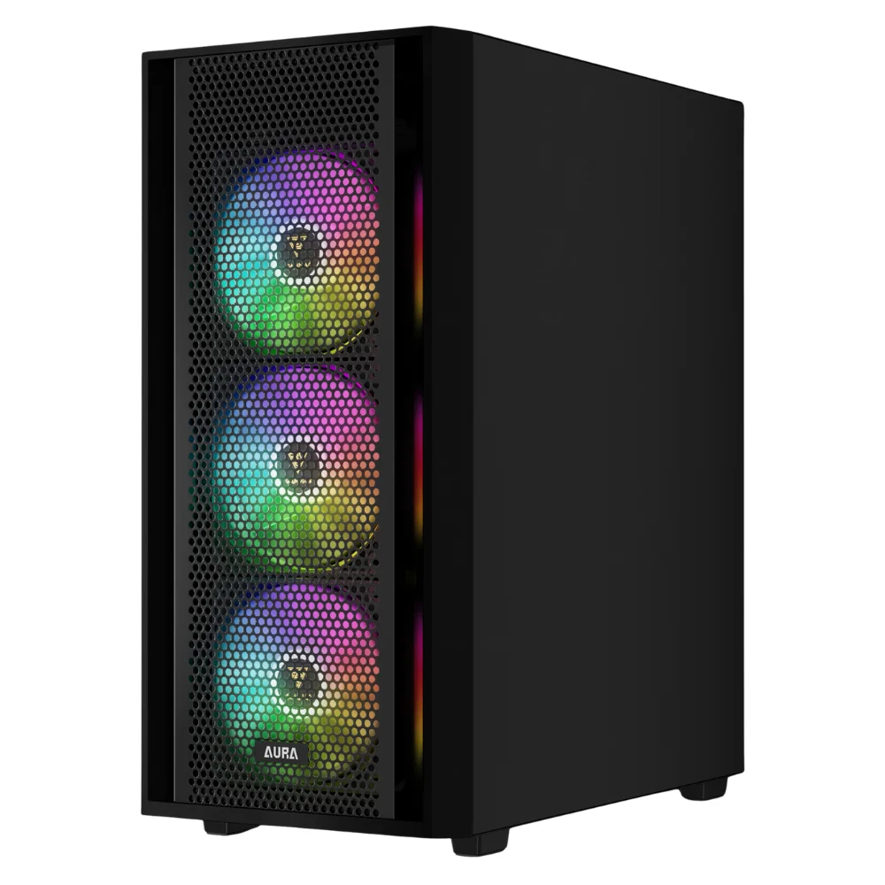 Imagem 3 de 5 do produto Gabinete Gamer Mid Tower 4 Fan ARGB Gamdias Aura Gc2 Elite ARGB Preto