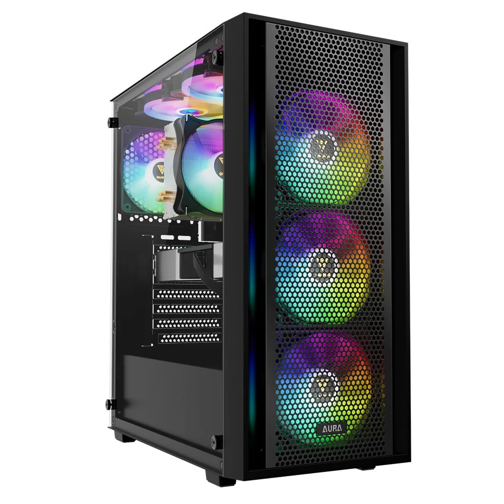 Imagem 5 de 5 do produto Gabinete Gamer Mid Tower 4 Fan ARGB Gamdias Aura Gc2 Elite ARGB Preto