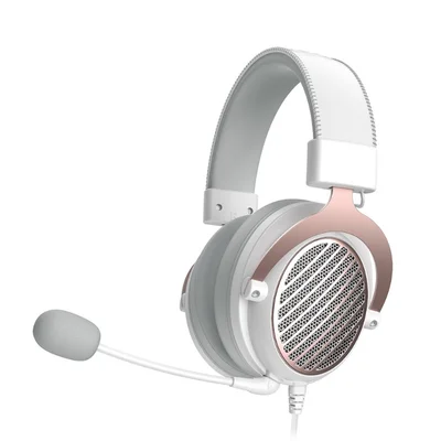 Headset Gamer Redragon Luna Lunar White Open Back 53mm 30000hz - H540w