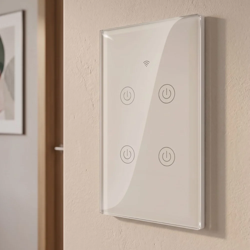 Interruptor Inteligente Tuya Touch Wifi 4 Teclas T4us