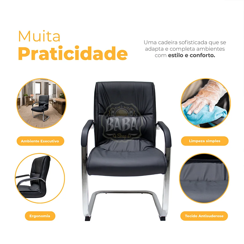 Cadeira Fixa Escritório Home Office Consultório