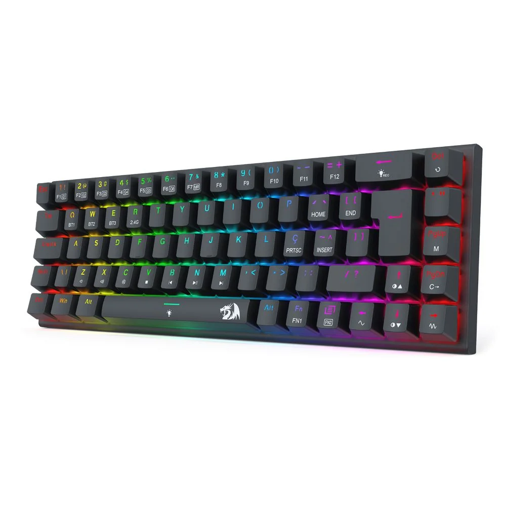 Imagem 3 de 5 do produto Teclado Mecanico Gamer Ryze Pro RGB Wireless Switch Brown Redragon K633RGB-pro Preto