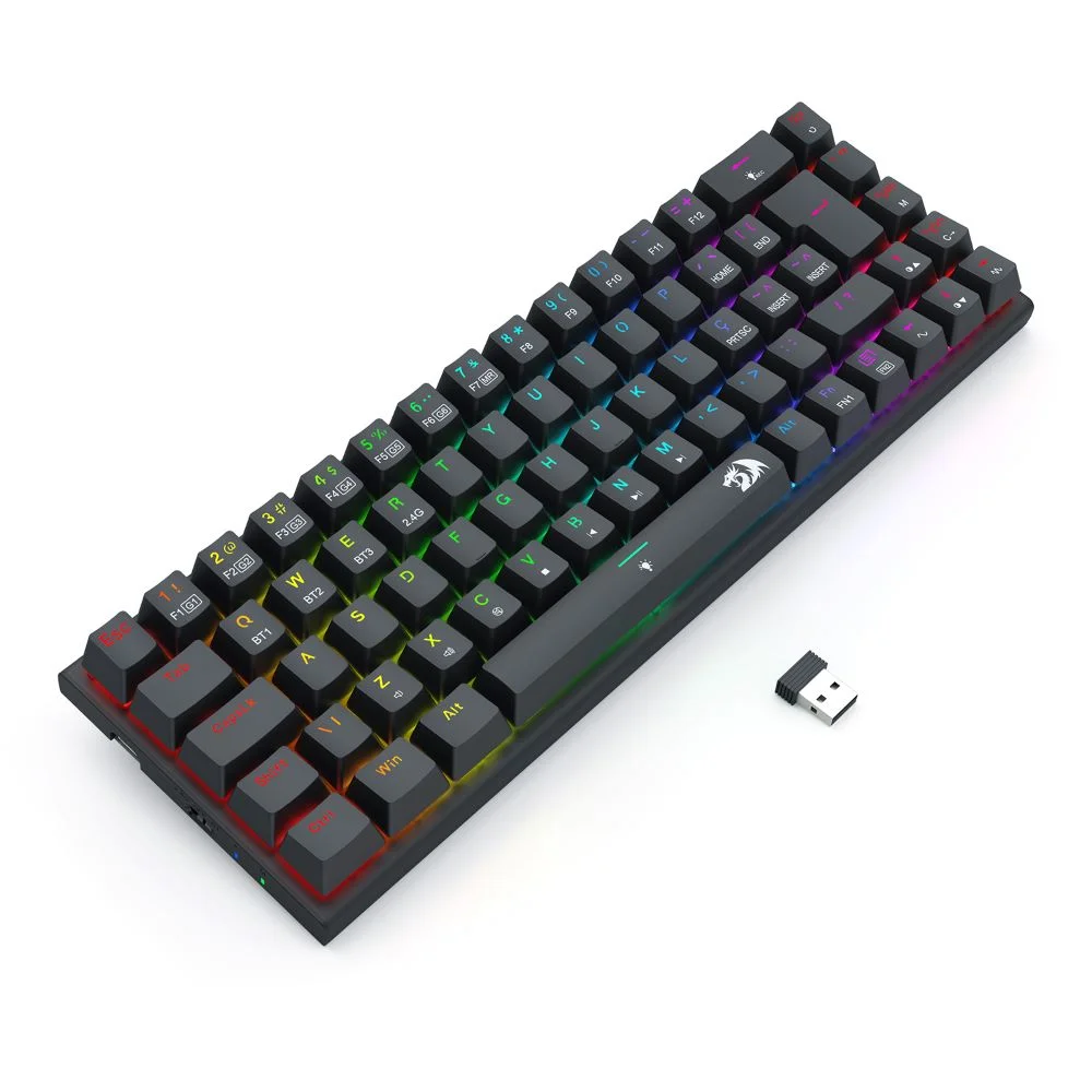 Imagem 5 de 5 do produto Teclado Mecanico Gamer Ryze Pro RGB Wireless Switch Brown Redragon K633RGB-pro Preto