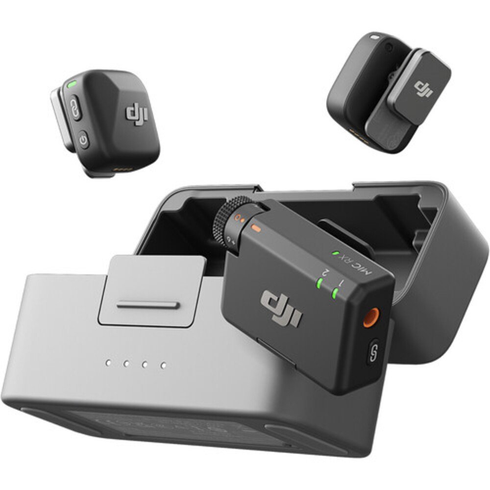 Microfone Dji Mic Mini Sem Fio 2 Pessoas Para Câmera E Smartphone (2 Tx + 1 Rx)