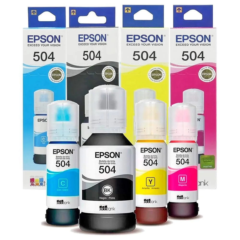 Kit 04 Tintas L6270 L4150 L4260 L6191 L6171 T504 Kit 04 Tintas L6270 L4150 L4260 L6191 L6171 T504