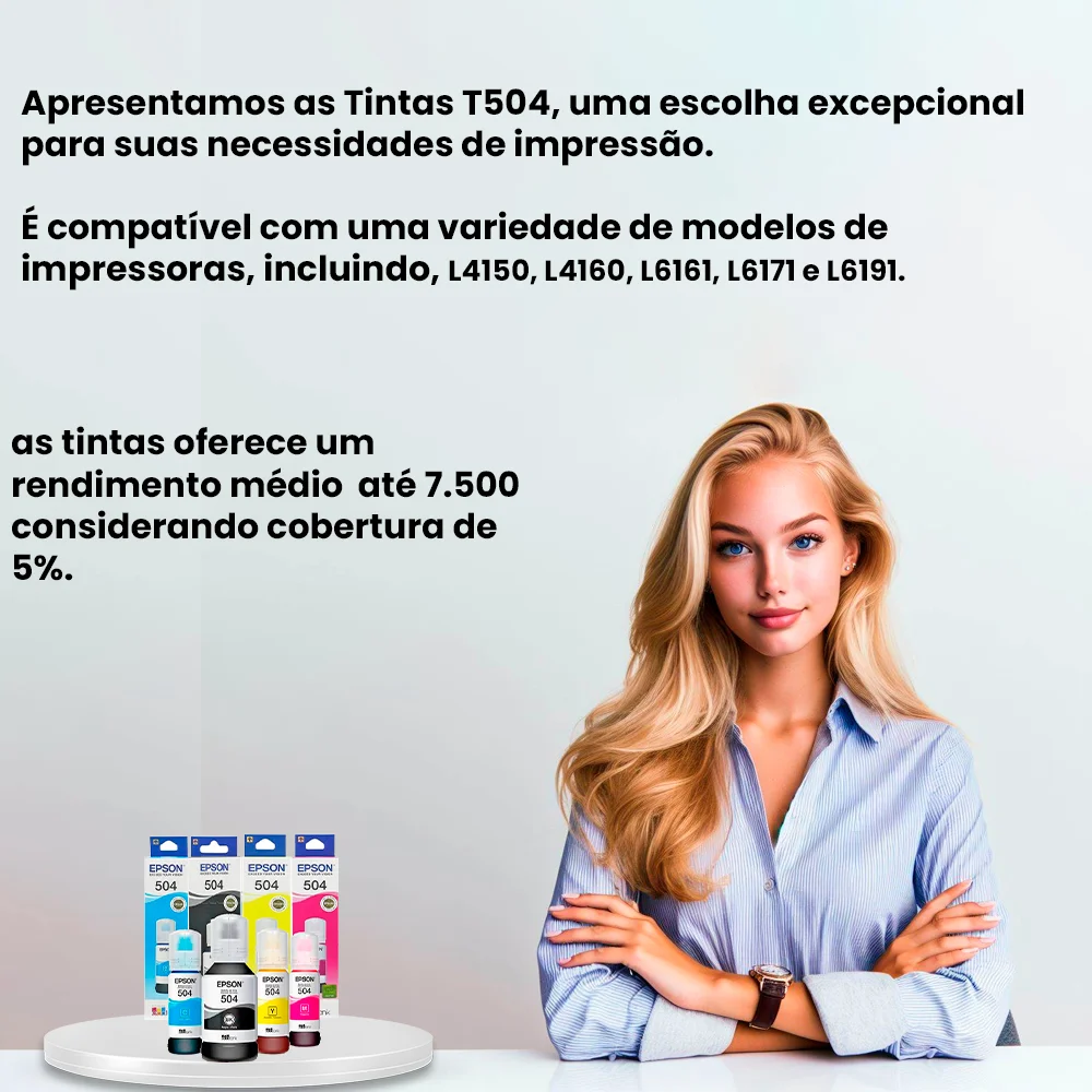 Kit 04 Tintas L6270 L4150 L4260 L6191 L6171 T504 Kit 04 Tintas L6270 L4150 L4260 L6191 L6171 T504