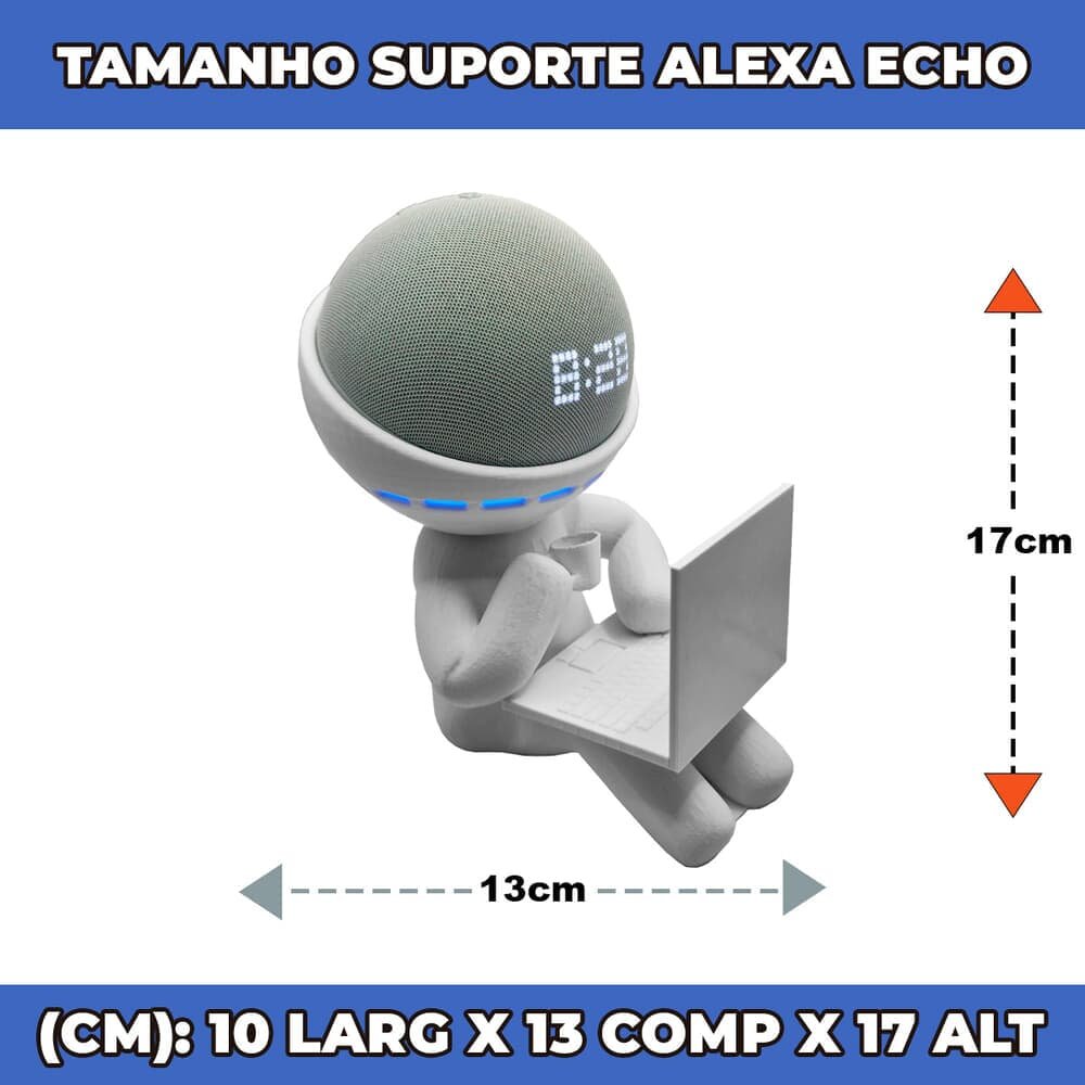 Imagem 2 de 4 do produto Suporte Alexa Echo Dot - Robert Notebook Amazon - Rosa Claro