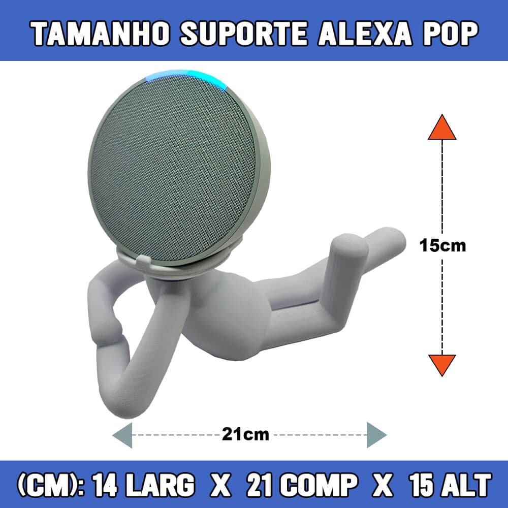 Imagem 3 de 4 do produto Suporte Alexa Echo Pop - Robert Deitado Amazon - Rosa Claro