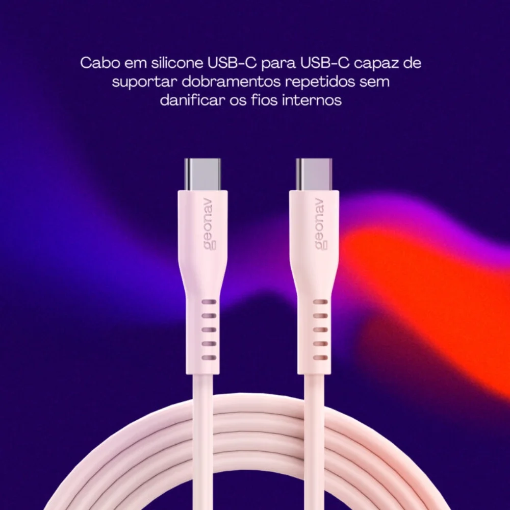 Imagem 4 de 5 do produto Cabo Usb-c Para Usb-c 2.0 Em Silicone 1,5m Geonav