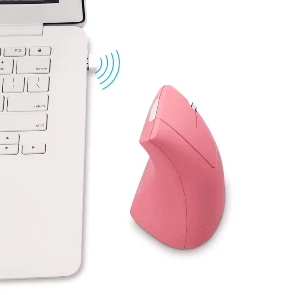 Imagem 4 de 5 do produto Mouse Vertical Sem Fio, 2.4ghz, Ergonômico, 1600 Dpi, Na Cor Rosa