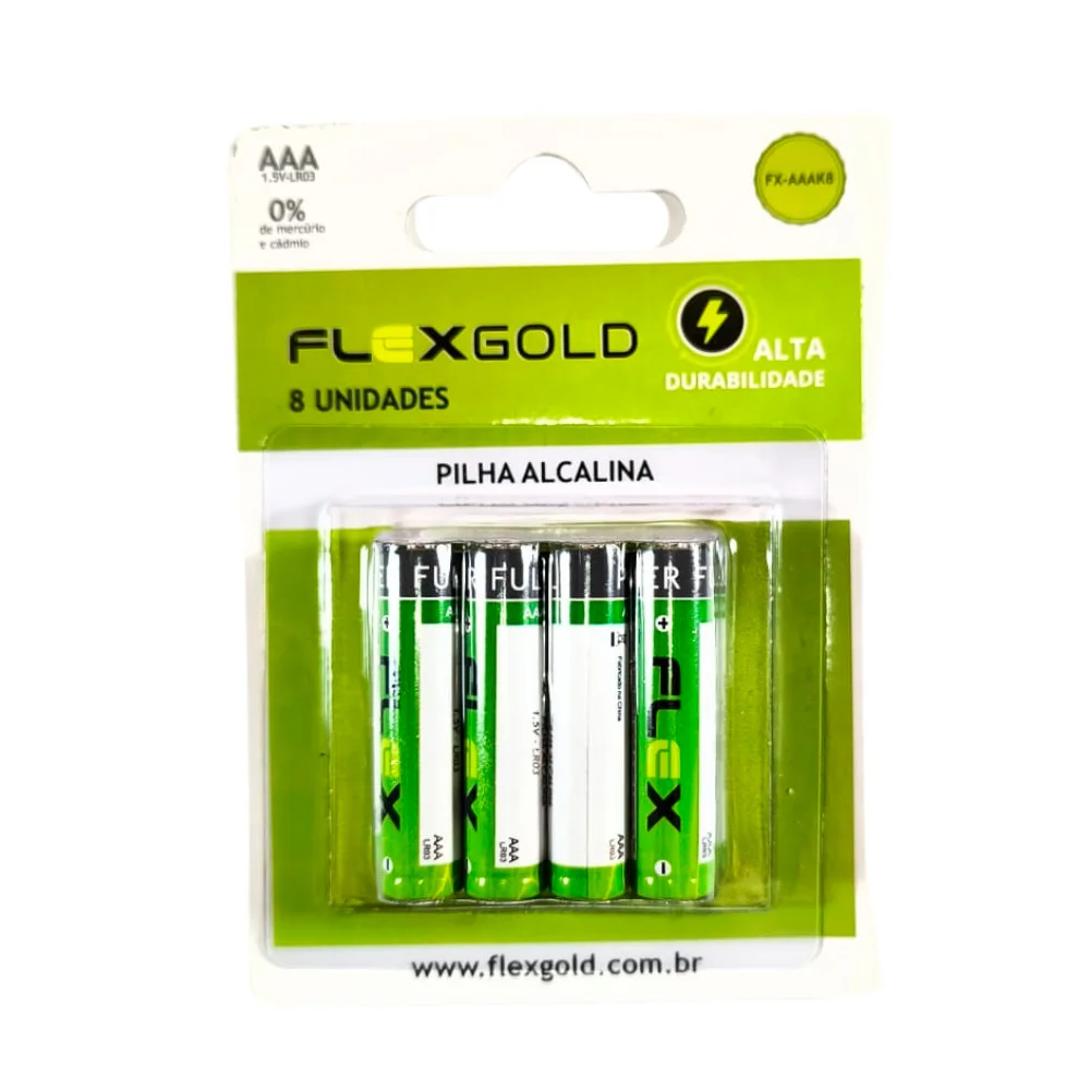 Imagem 3 de 4 do produto Pilha Aa Alcalina ( Cart. C/ 8 Un )  Flex Fx-aak8