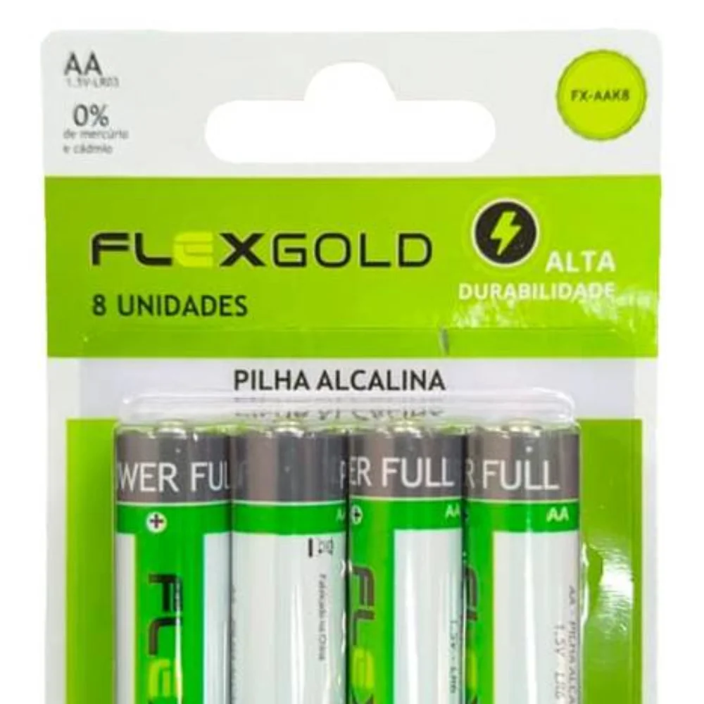 Imagem 4 de 4 do produto Pilha Aa Alcalina ( Cart. C/ 8 Un )  Flex Fx-aak8
