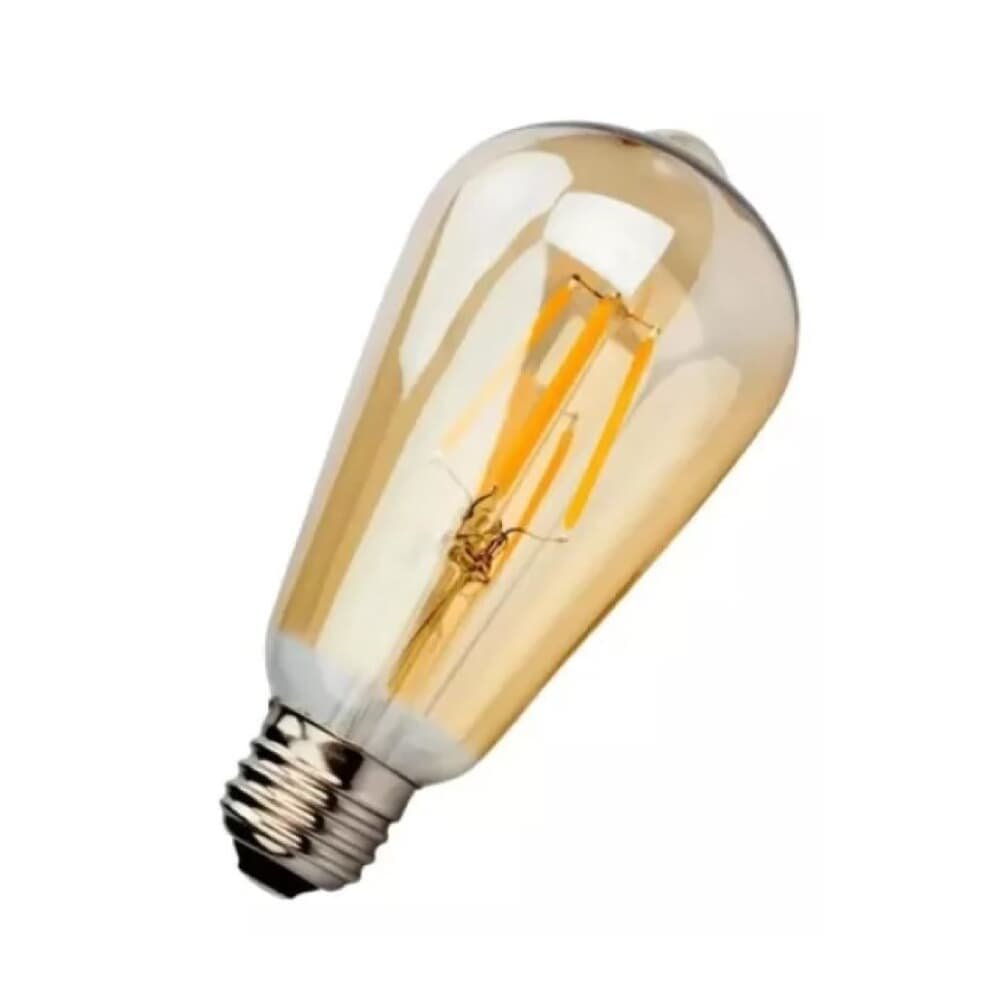 Imagem 2 de 2 do produto Lampada Filamento LED St64 Retro Vintage E27 Bivolt Ambar Branco Quente