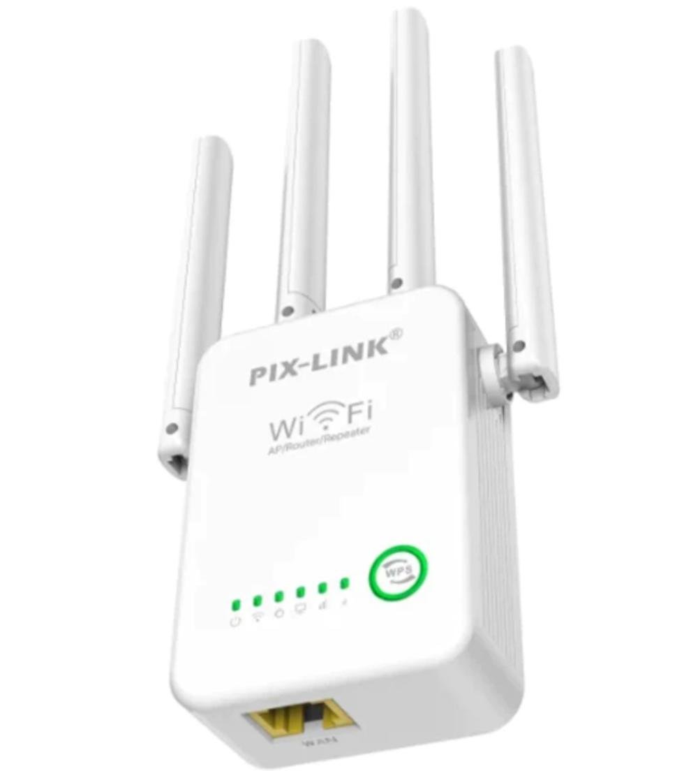 Repetidor de Sinal Wifi Longo Alcance com 4 Antenas 300 Mbps Cor Branco