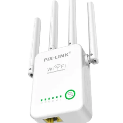 Repetidor de Sinal Wifi Longo Alcance com 4 Antenas 300 Mbps Cor Branco