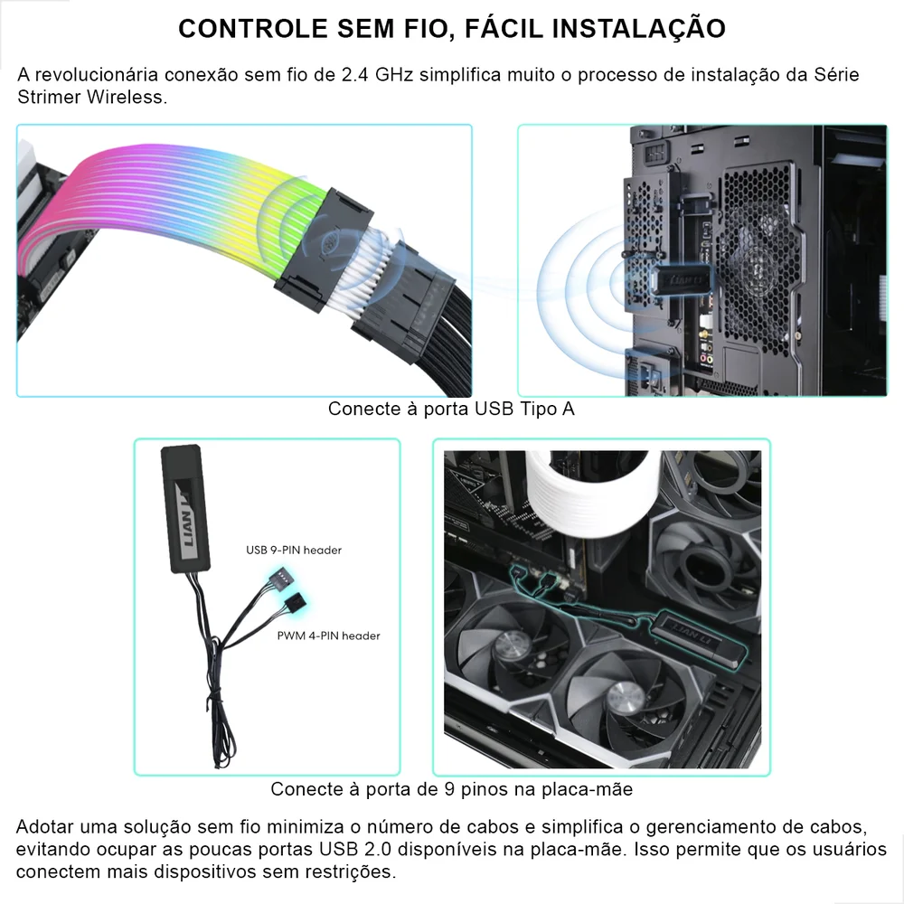 LIAN LI Strimer Wireless 24P RGB　ケーブル LIAN LI ENDEREÇO RGB STRIMER Plus 24-PIN | Amazon.com.br