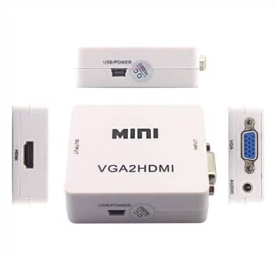Mini Conversor Vga P/ HDMI C/ Entrada Áudio P2 -