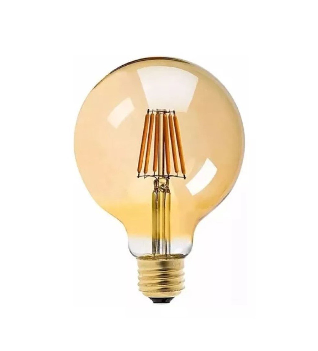 Lâmpada De Filamento LED Globo G95 4w Ambar 2200k Bivolt - Iluminação Decorativa Vintage