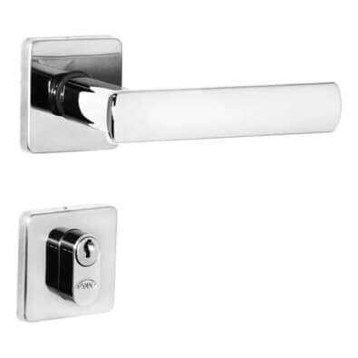 Fechadura Dama Externa Roseta Quadrada 40mm Cromado 1080901/40-zc Arouca
