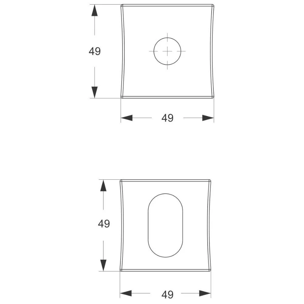 Imagem 4 de 5 do produto Fechadura Classic 3800 Externa Roseta Quadrada Cromado 55mm Stam