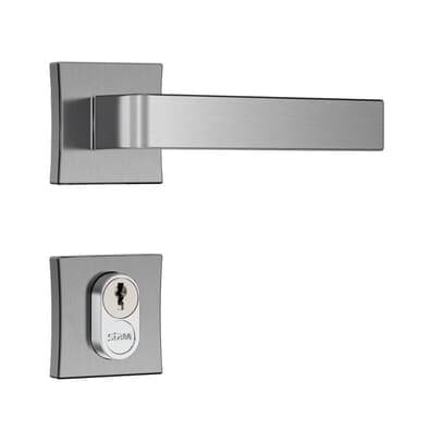 Fechadura Classic 3800 Externa Roseta Quadrada Cromo Escovado 55mm Stam