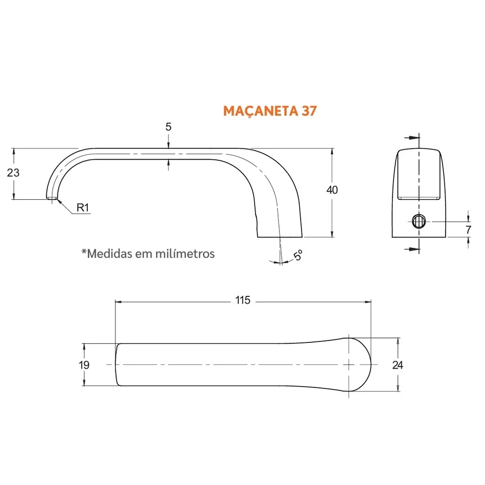 Imagem 2 de 5 do produto Fechadura Externa 803/37 Roseta Redonda Inox Escovado 40mm Stam