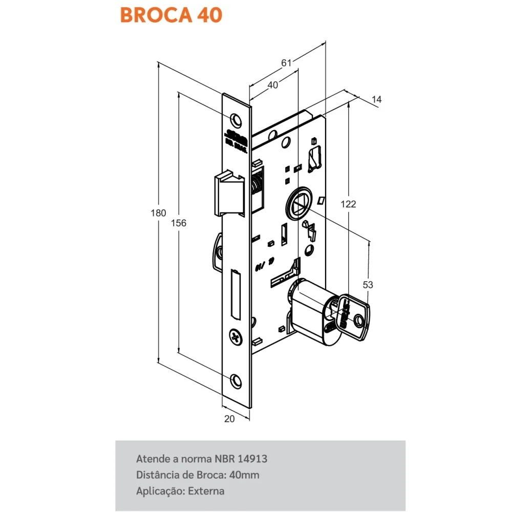 Imagem 3 de 5 do produto Fechadura Externa 803/37 Roseta Redonda Inox Escovado 40mm Stam