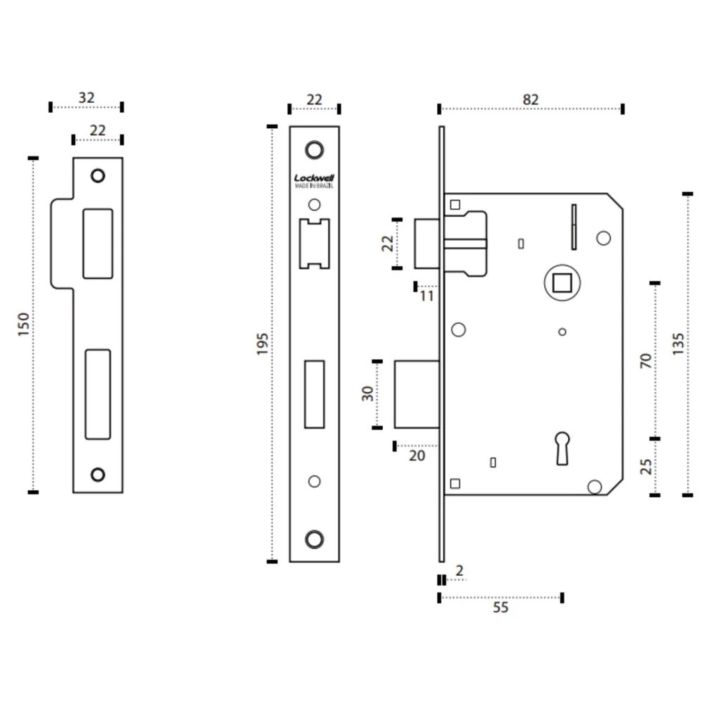 Fechadura Design Lipe Interna 55mm Latão Polido Dourado Lockwell Fechadura Design Lipe Interna 55mm Latão Polido Dourado Lockwell