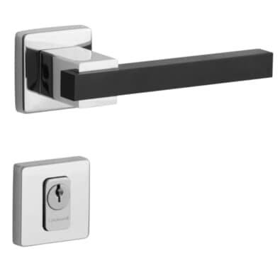 Fechadura Future Dudu Externa 55mm Cromada E Preta Lockwell