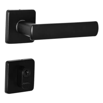 Fechadura Dama Externa Roseta Quadrada 40mm Preto Black 1080901/40-zep Arouca