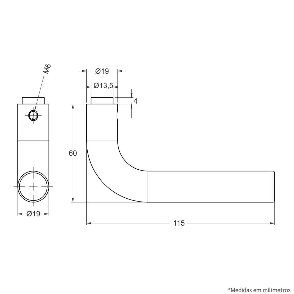 Imagem 2 de 5 do produto Fechadura Interna Inox Home Ix310 55mm Roseta Redonda Inox Polido Stam
