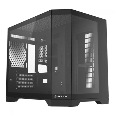 Gabinete Liketec Ilusion Dark Mini Tower Vidro Temperado Usb S/fans Preto