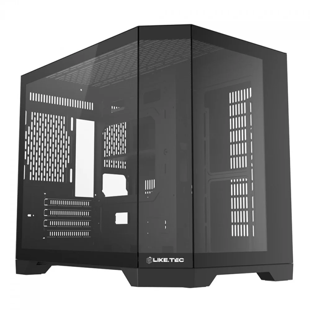 Gabinete Liketec Ilusion Dark Mini Tower Vidro Temperado Usb S/fans Preto