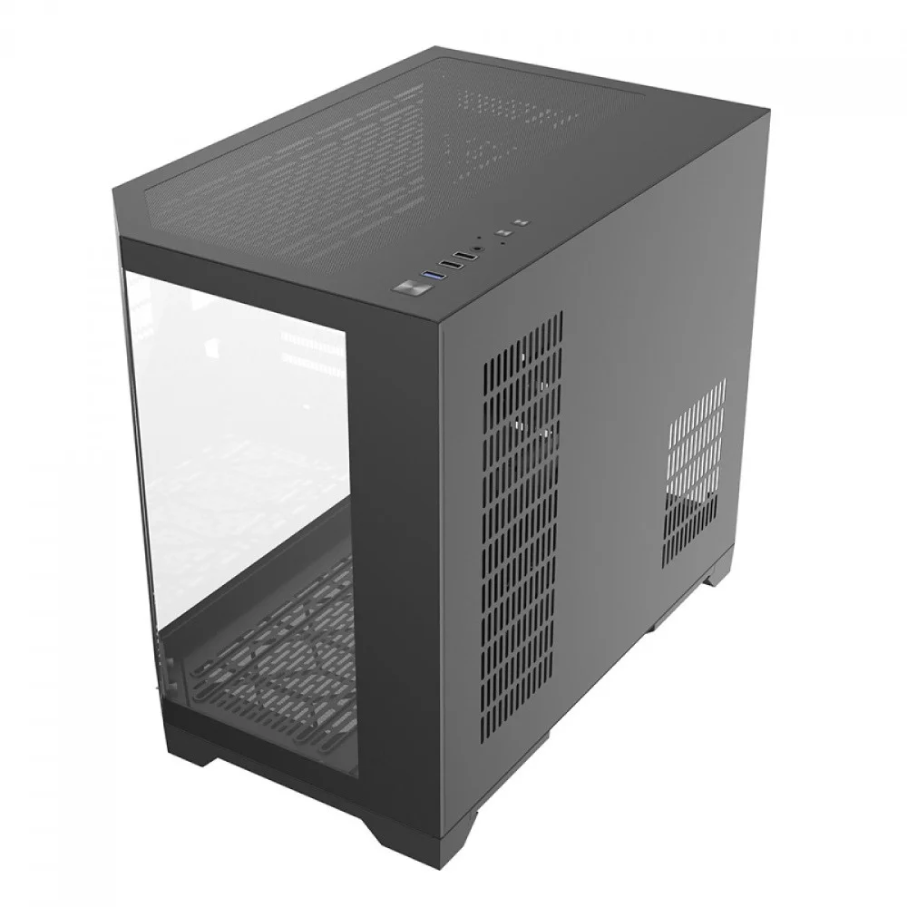 Imagem 4 de 5 do produto Gabinete Liketec Ilusion Dark Mini Tower Vidro Temperado Usb S/fans Preto