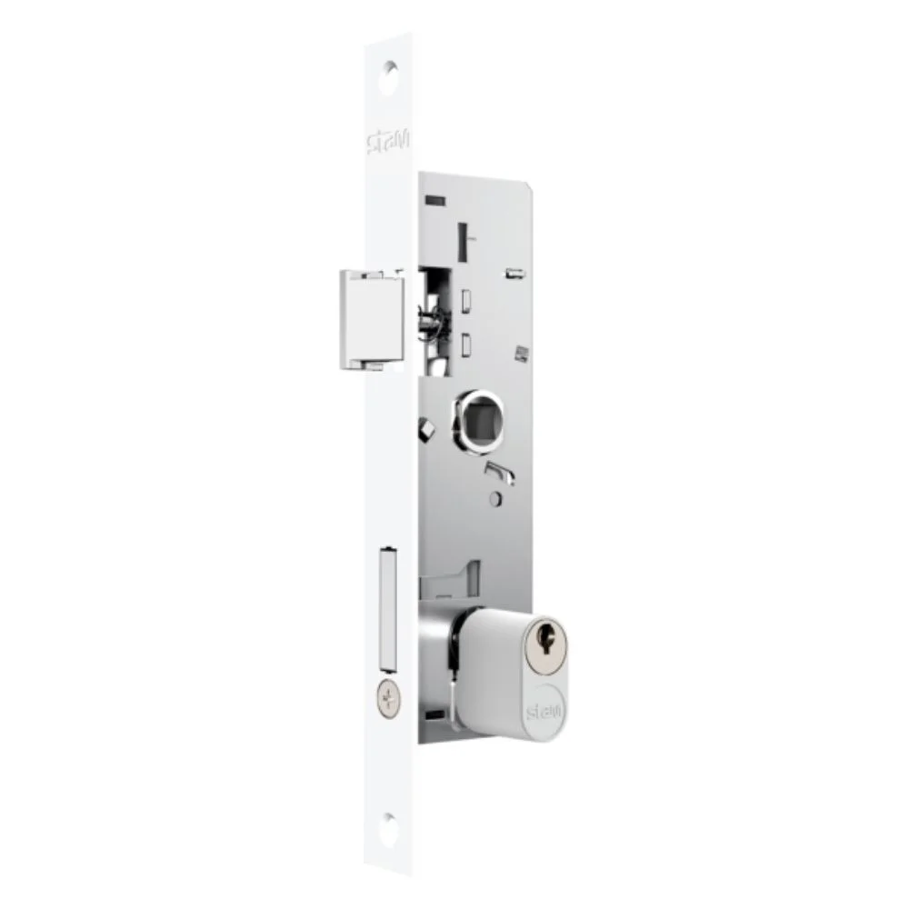 Imagem 5 de 5 do produto Fechadura Perfil Serralheiro Estreito 601-602/03 Branco 20mm Stam