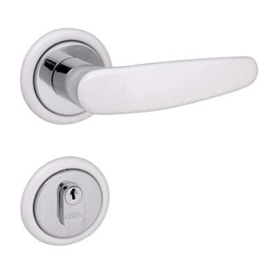 Fechadura Polo Externa Roseta Branca 55mm 109429/55-z Zc/eb Arouca