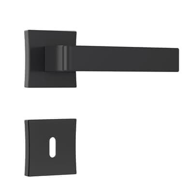 Fechadura Classic 3800 Interna Roseta Quadrada Black Preto 55mm Stam