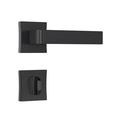 Fechadura Classic 3800 Banheiro Roseta Quadrada Black Preto 55mm Stam