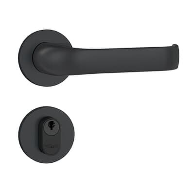 Fechadura Externa 803/37 Roseta Redonda Preto Fosco 40mm Stam