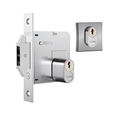 Fechadura 1006 Porta De Bater/correr Roseta Quadrada Cromo Escovado 45mm Stam