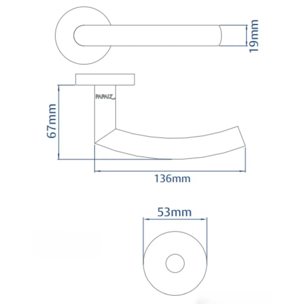 Imagem 3 de 5 do produto Fechadura Externa Aço Inox Mi620 St2 R232 55mm Roseta Cromada Smile Inoxvita Papaiz