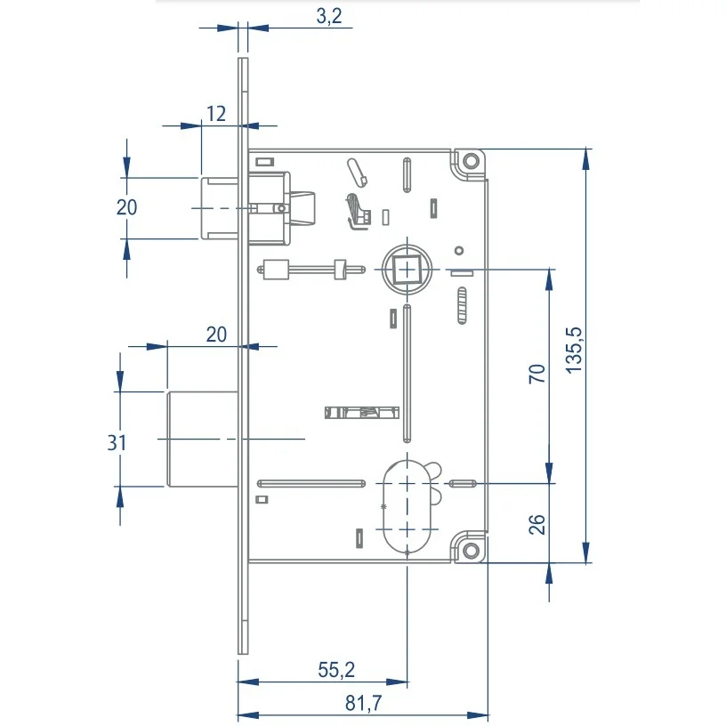 Imagem 5 de 5 do produto Fechadura Externa Aço Inox Mi620 St2 R232 55mm Roseta Cromada Smile Inoxvita Papaiz