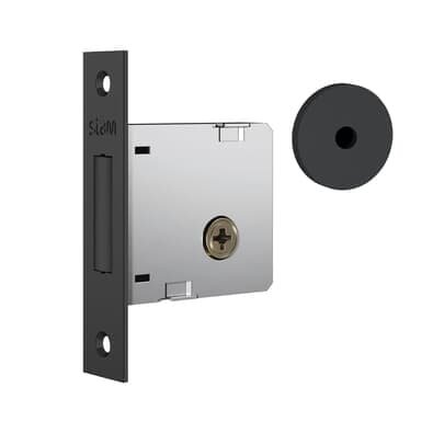Fechadura De Segurança Trava Auxiliar 1004 Tetra Chave Roseta Redonda Preto Fosco 40mm Stam